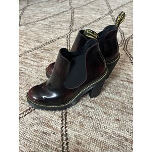 Dr. Martens Heeled Chelsea Boots in Cherry Red size 9W
